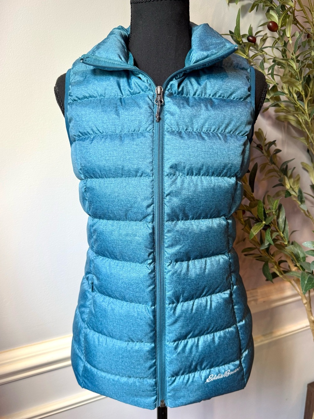 Eddie Bauer EB650 Down Puffer Vest Teal Blue XS Lightweight
